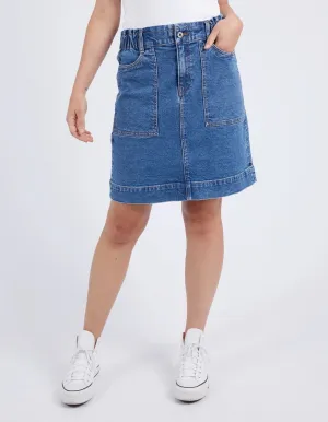 Atlas Denim Skirt Dark Blue