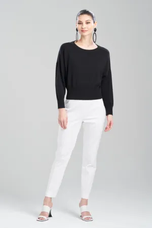 Beijing Textured Knit Crewneck Cropped Sweater