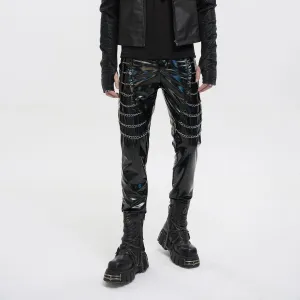 Black Patent Leather Pants w/ Chains