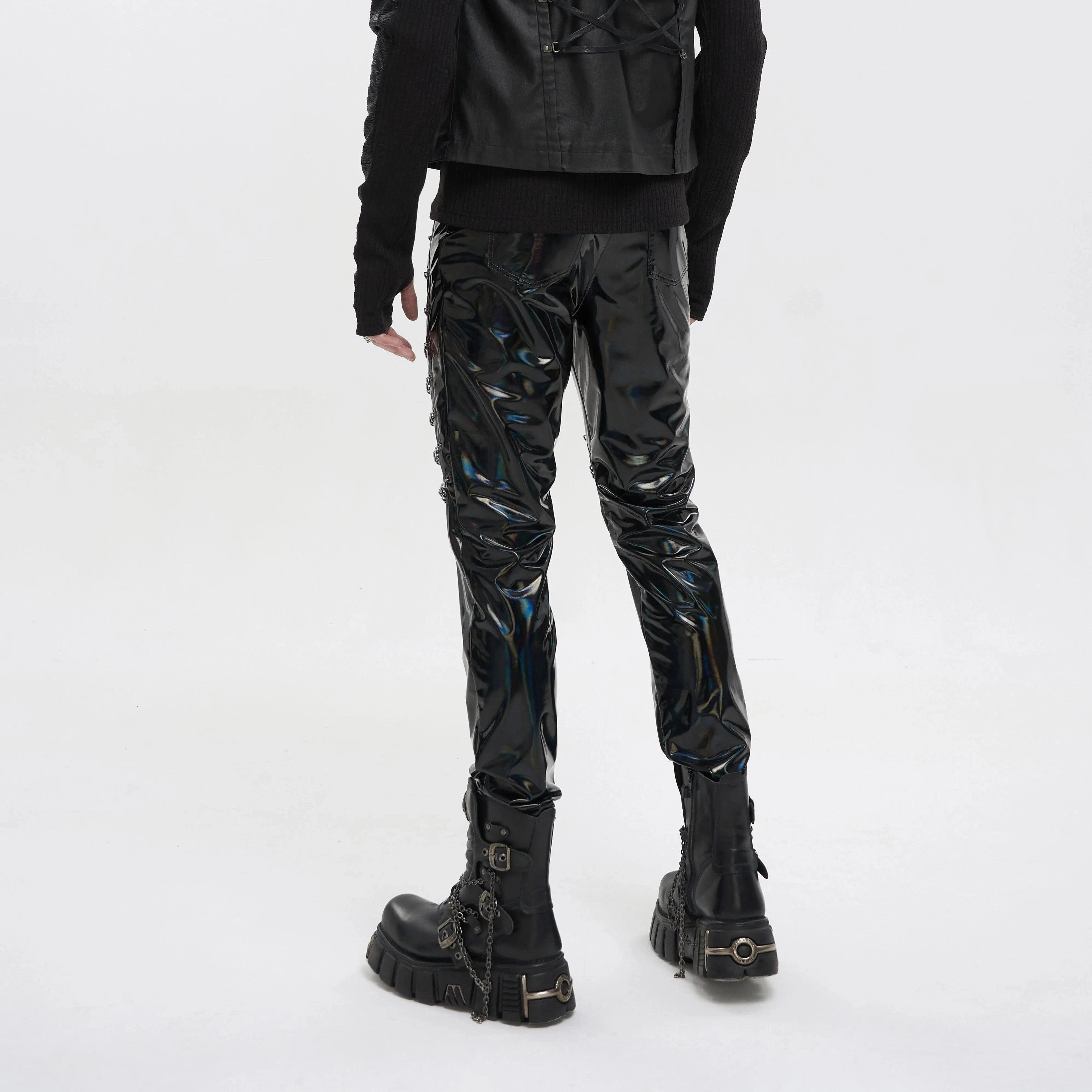 Black Patent Leather Pants w/ Chains