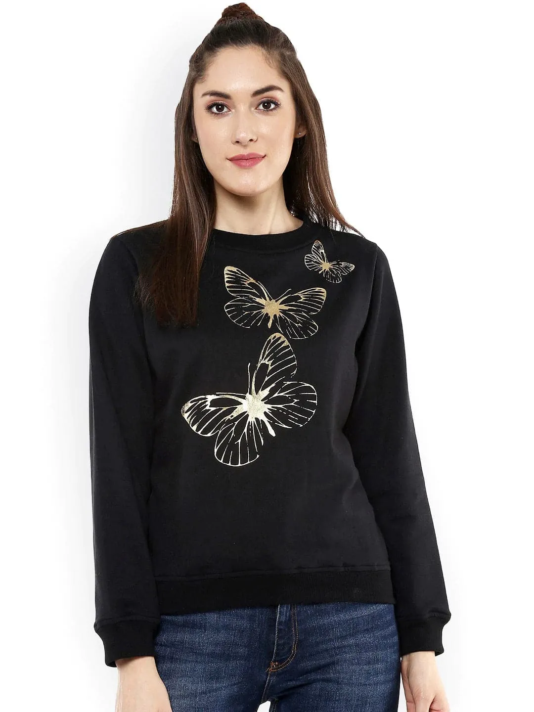 Black Sweatshirt with Foil Print