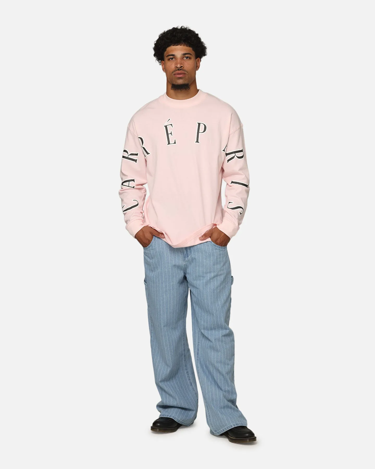 Carre Global Oversized Long Sleeve T-Shirt Pink