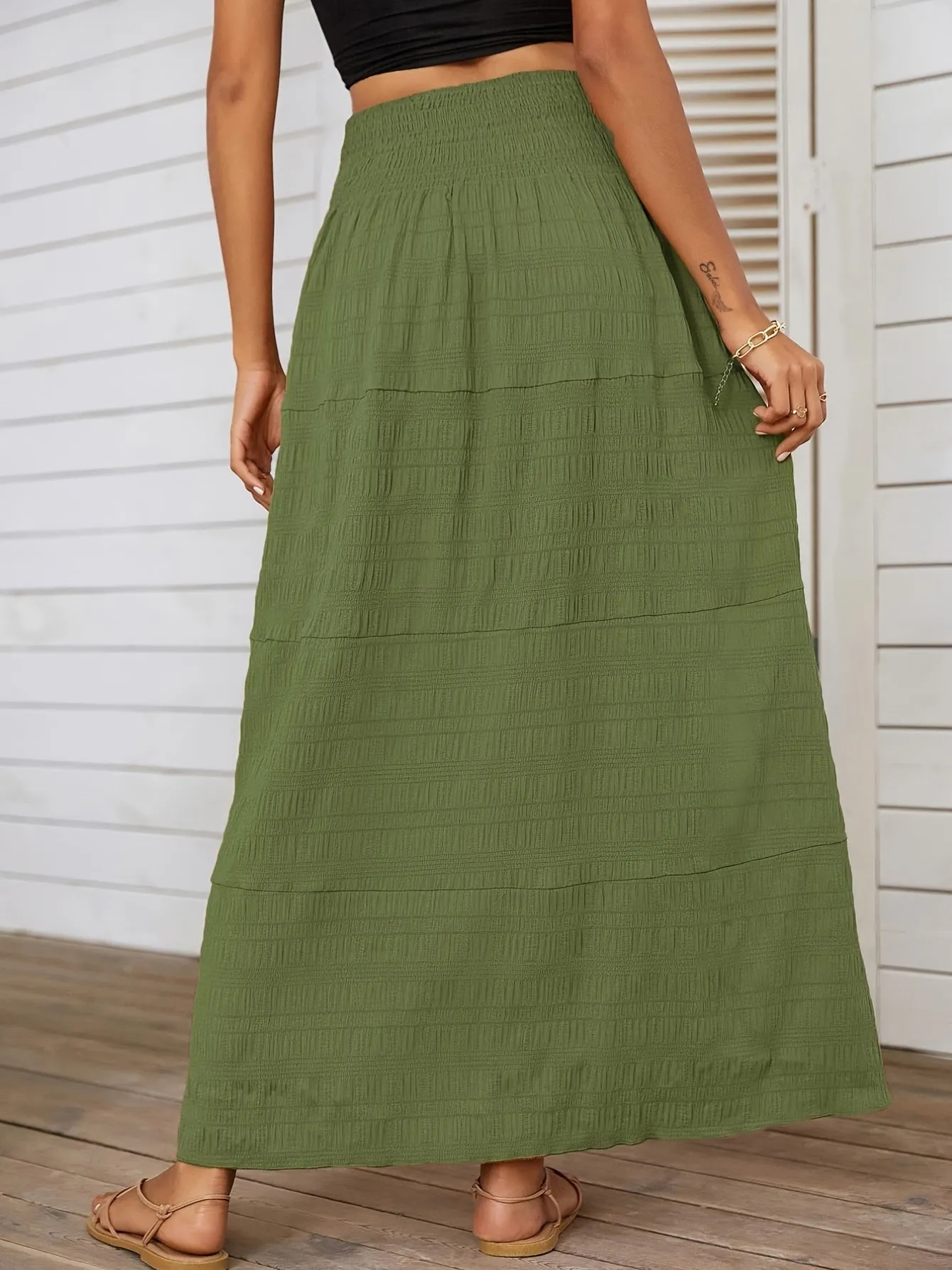 Casual Loose Simple Solid High Waist Fashion Skirts