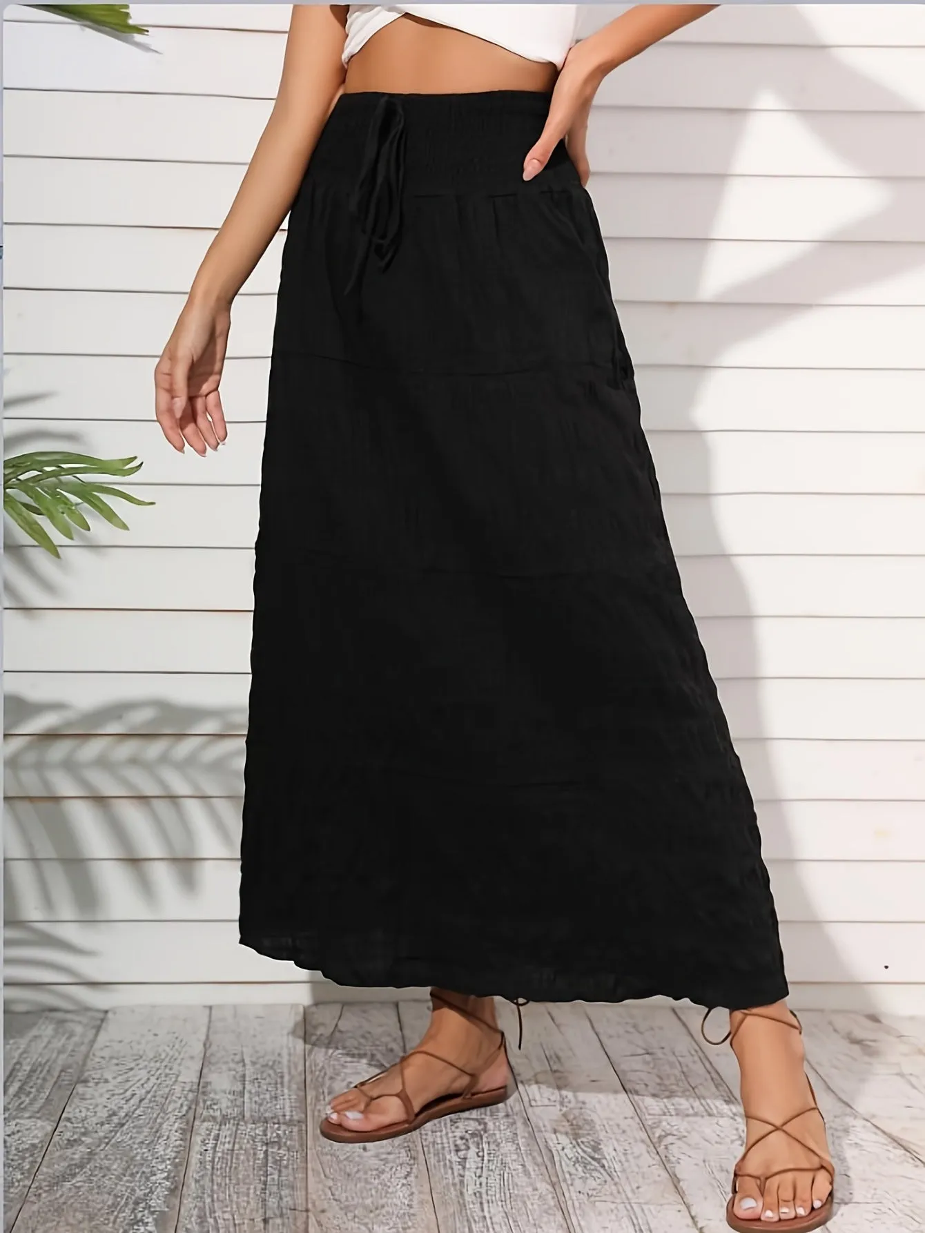 Casual Loose Simple Solid High Waist Fashion Skirts