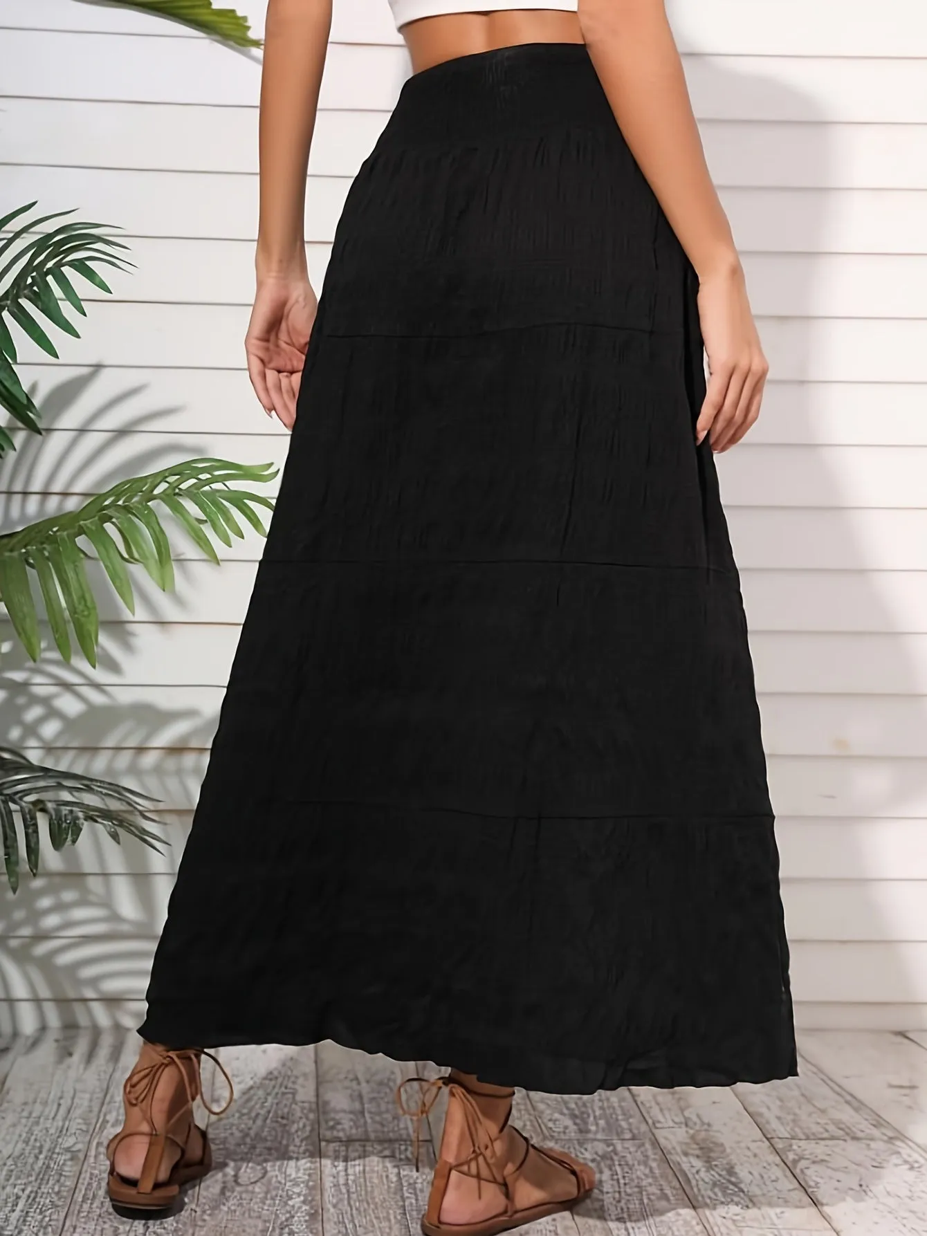 Casual Loose Simple Solid High Waist Fashion Skirts