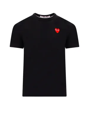 COMME DES GARÇONS HEART LOGO BLACK / RED T-SHIRT (W)