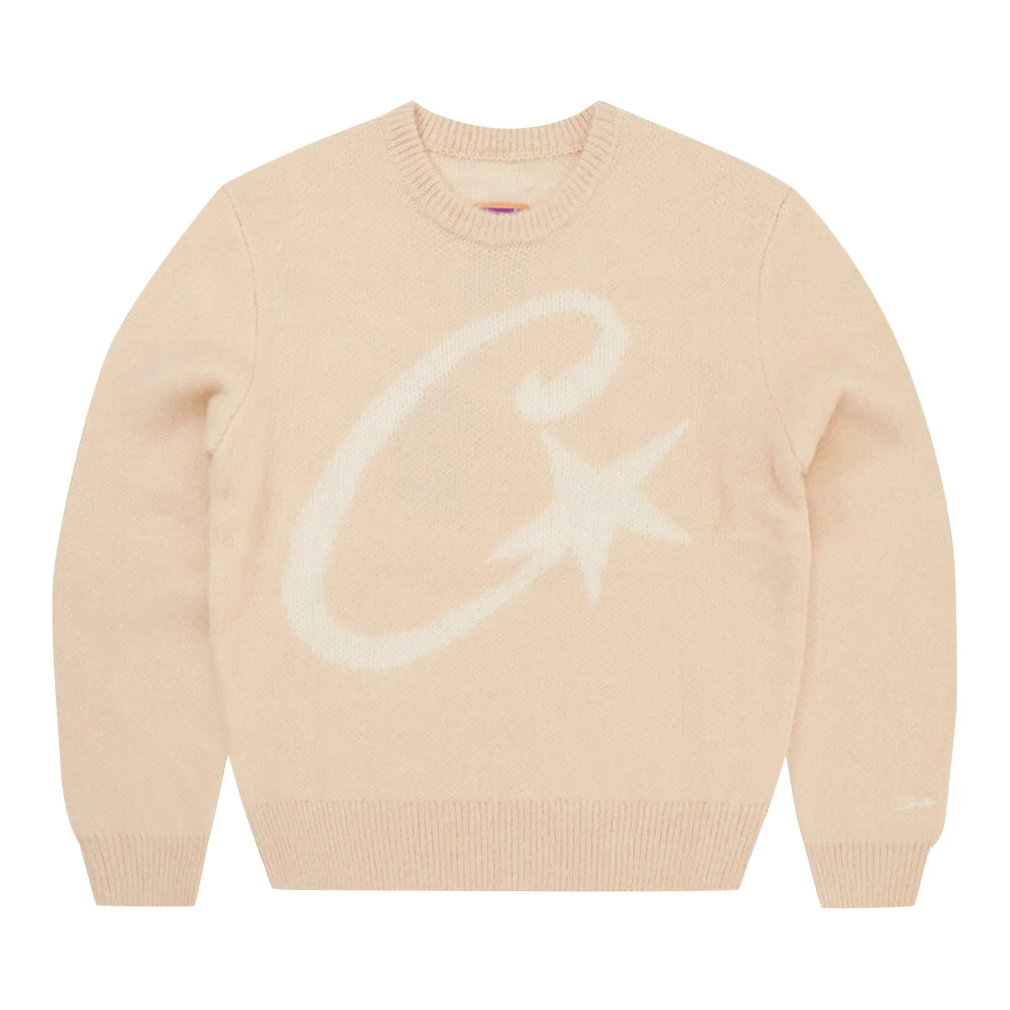 Corteiz C Star mohair knitted sweater, cream