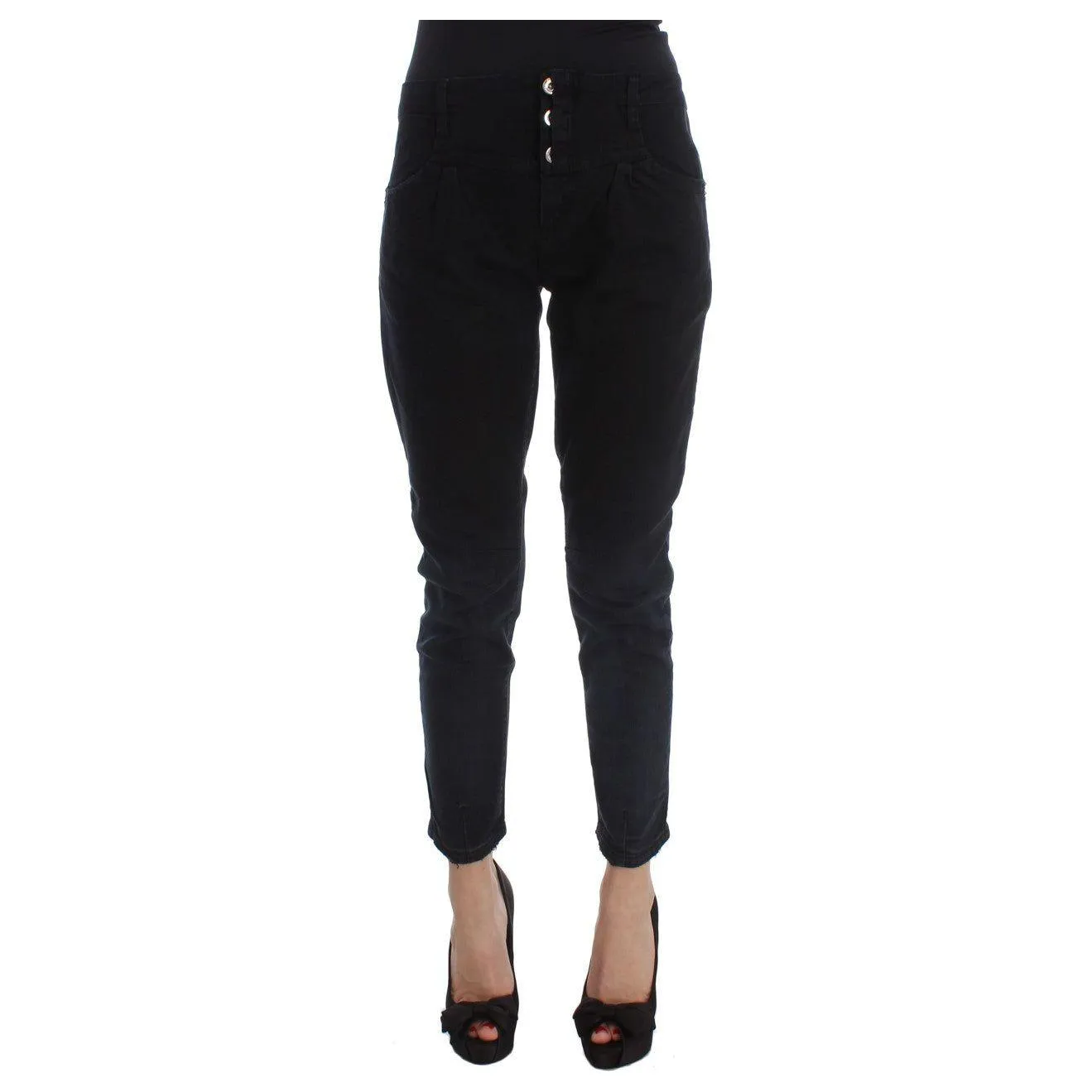 Costume National Sleek Slim Fit Black Denim Jeans