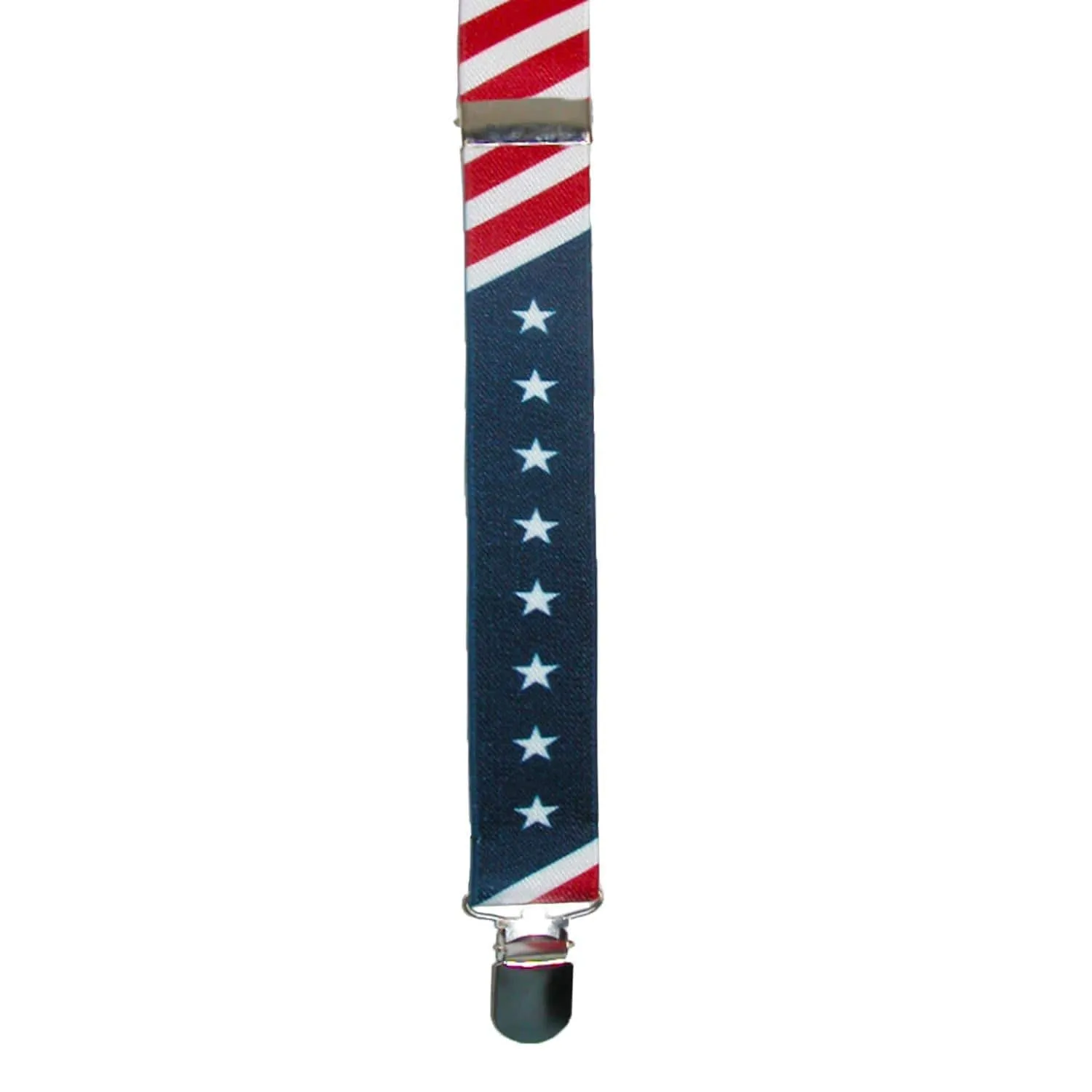 CTM® Elastic Stars and Stripes American Flag Clip-End Suspenders