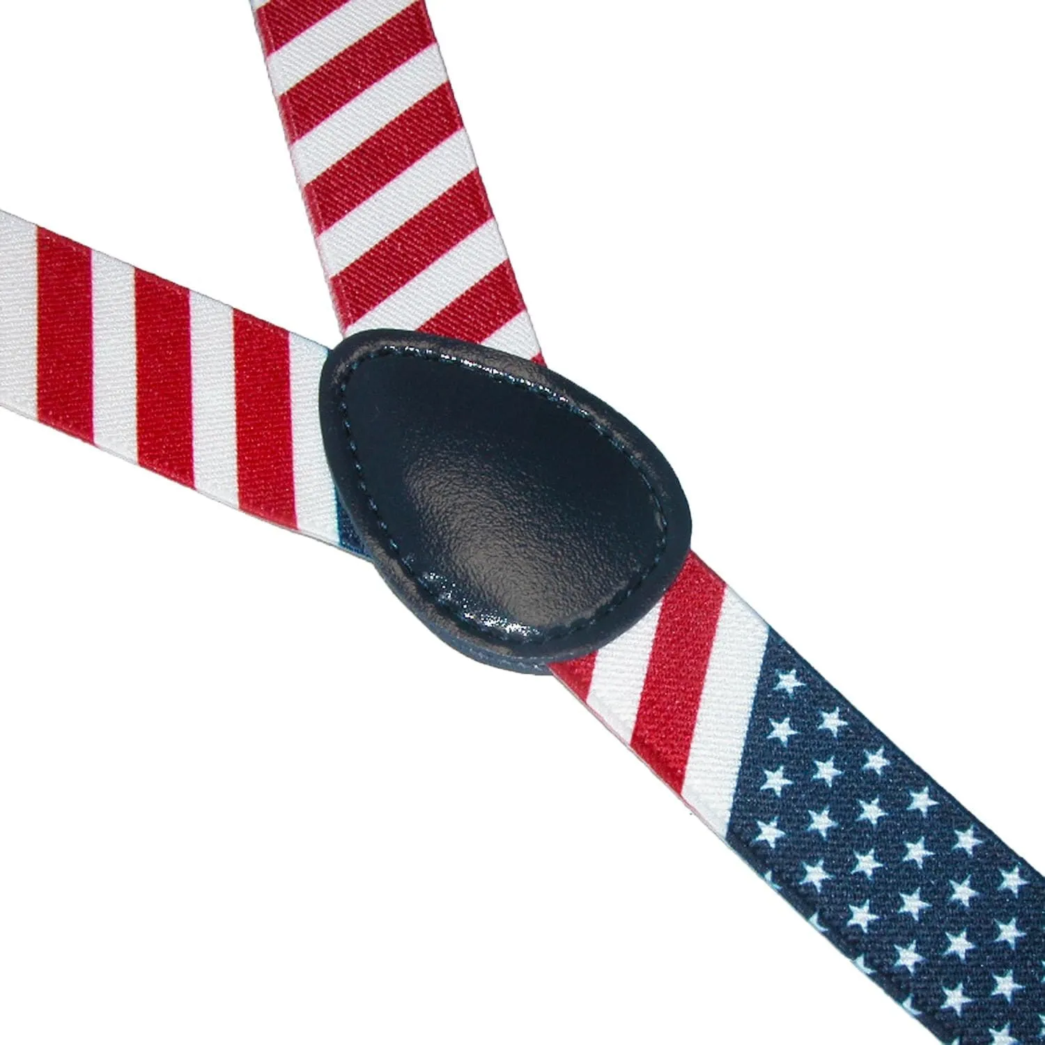 CTM® Elastic Stars and Stripes American Flag Clip-End Suspenders