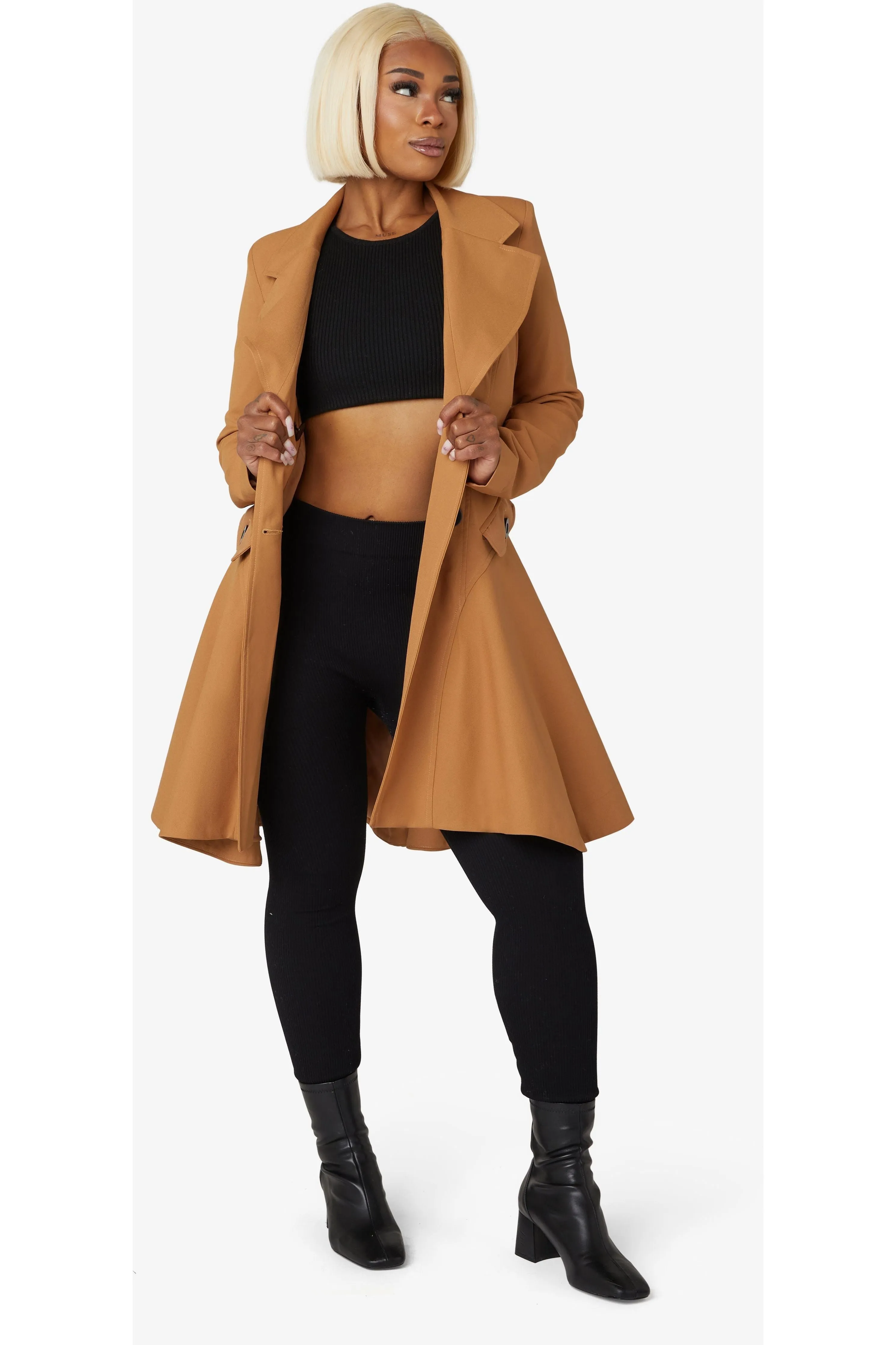 De La Creme Fashions Spring Summer Fit And Flare Skater Coat