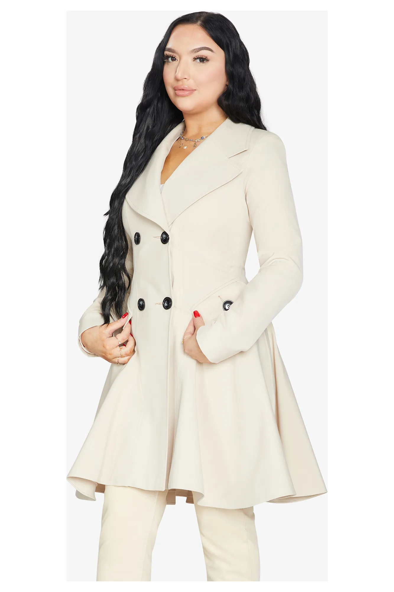 De La Creme Fashions Spring Summer Fit And Flare Skater Coat