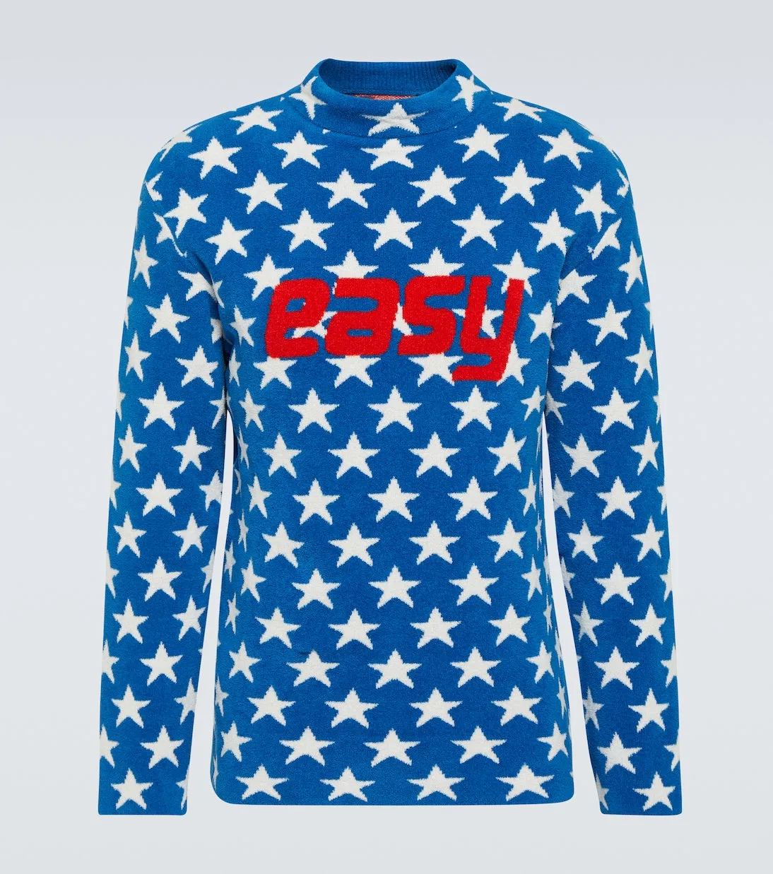 Erl Print Cotton Blend Sweater, Blue