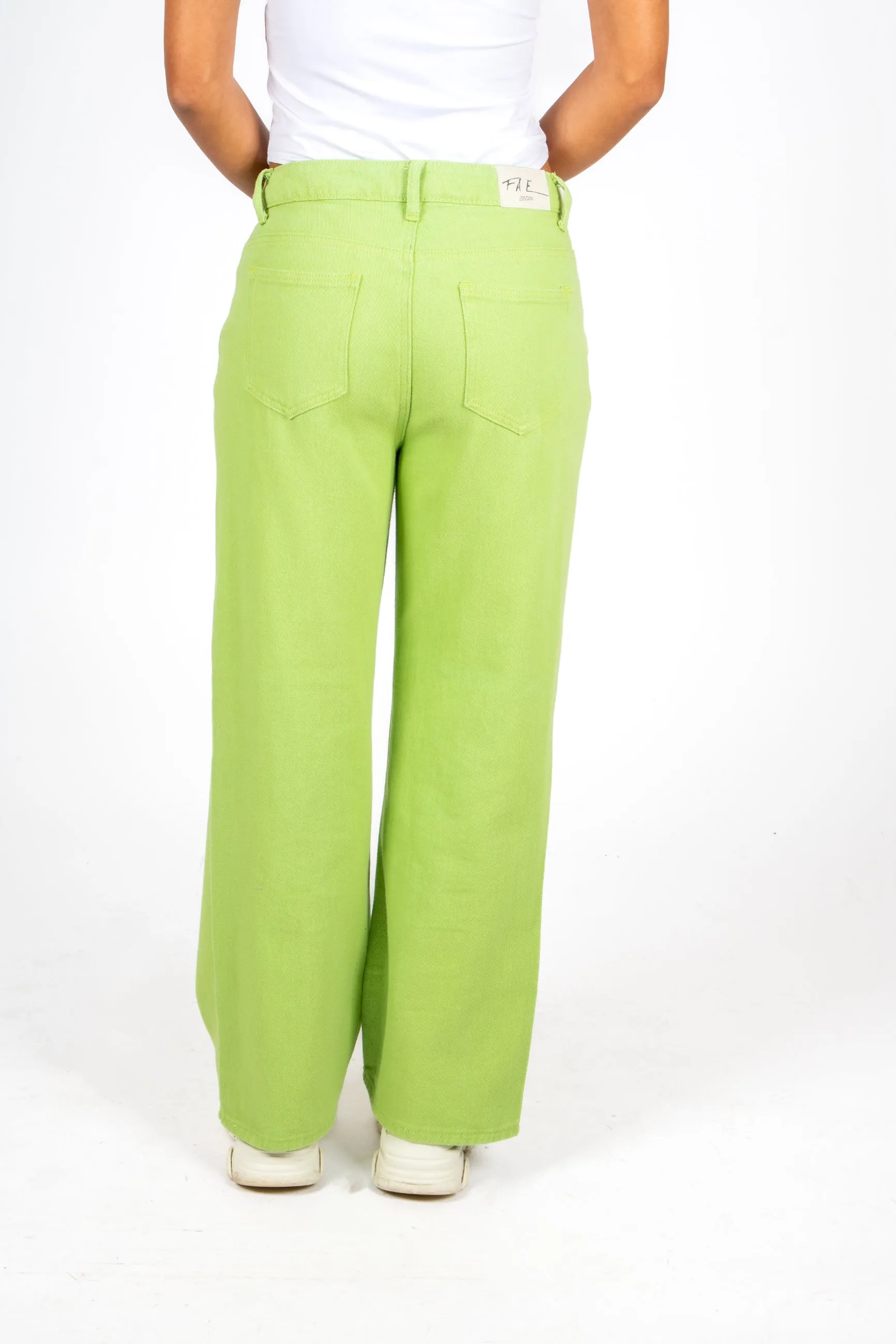 FAE Lime Green Low-Rise Slouchy Jeans