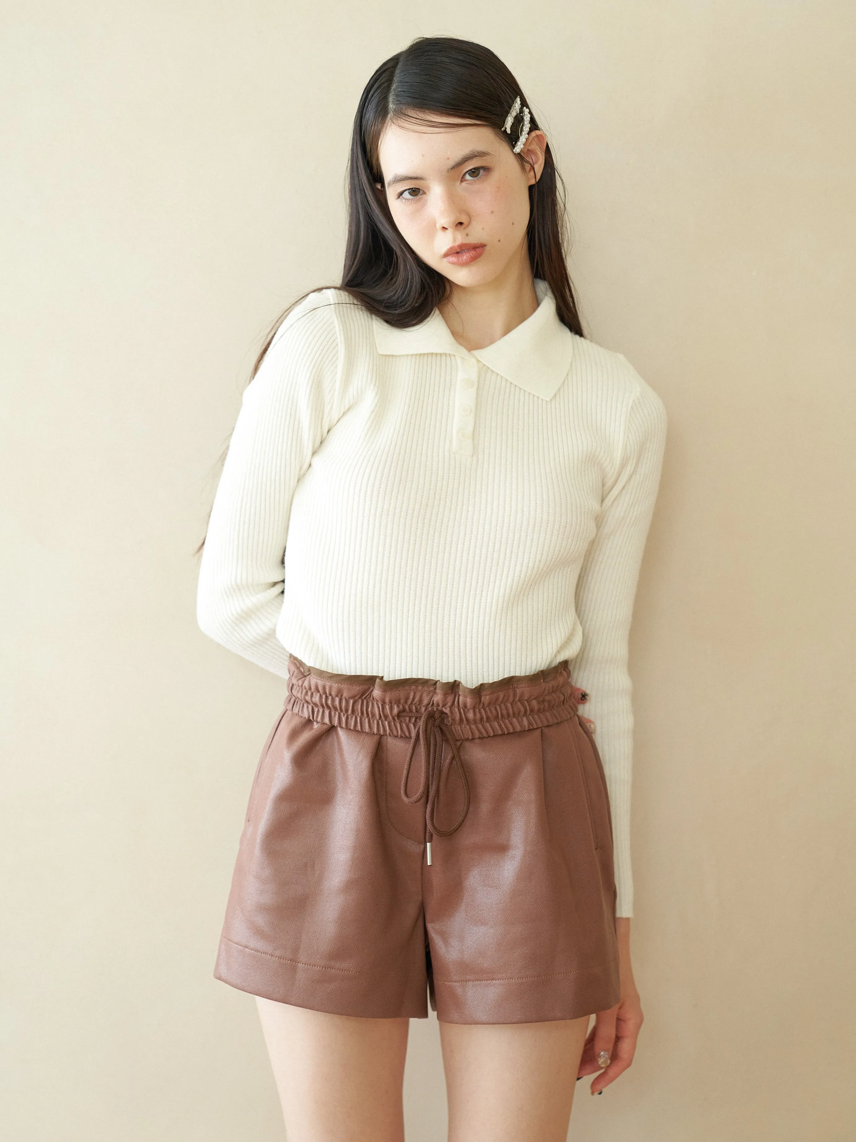 Faux Leather Short Pants