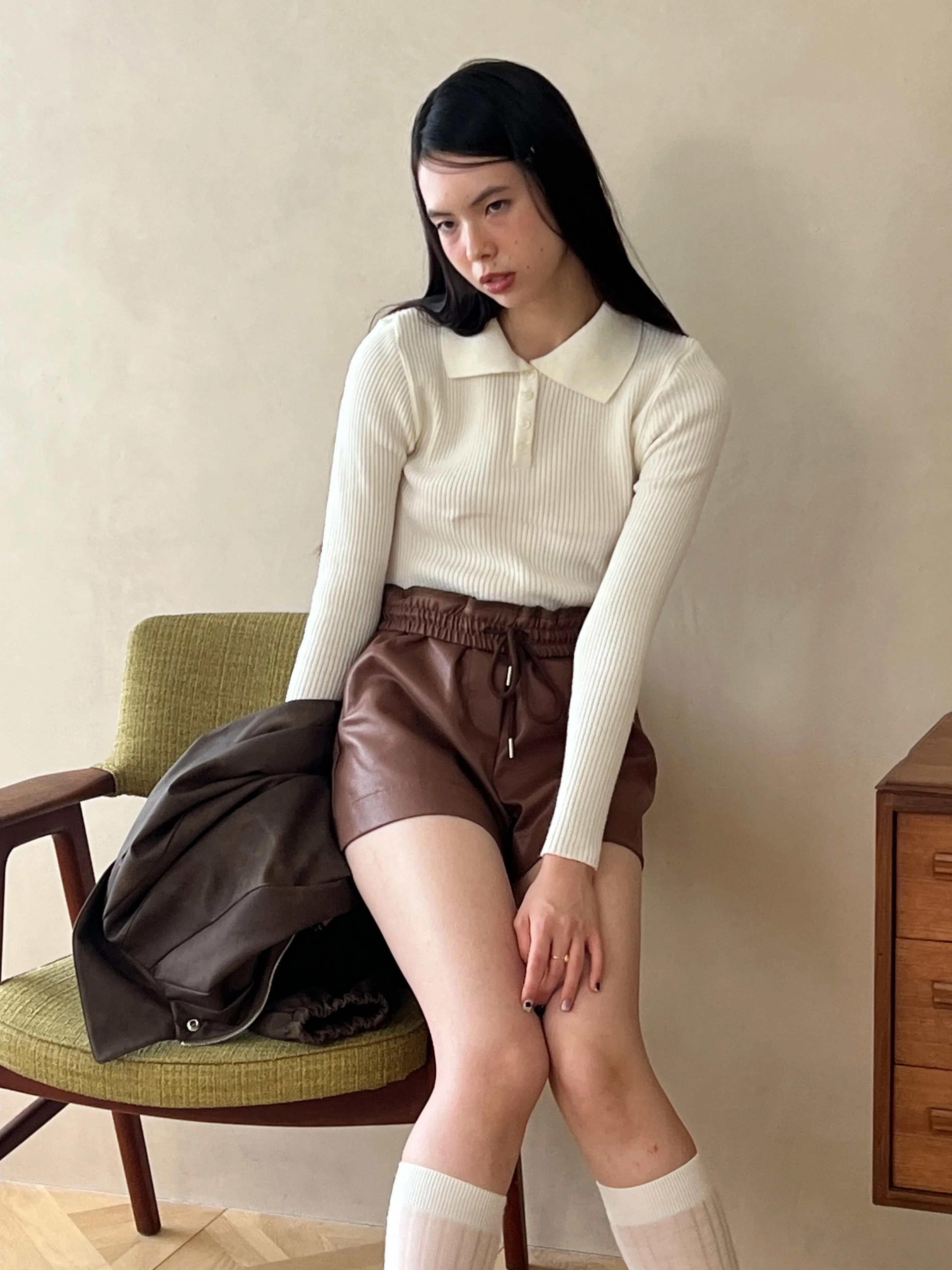 Faux Leather Short Pants