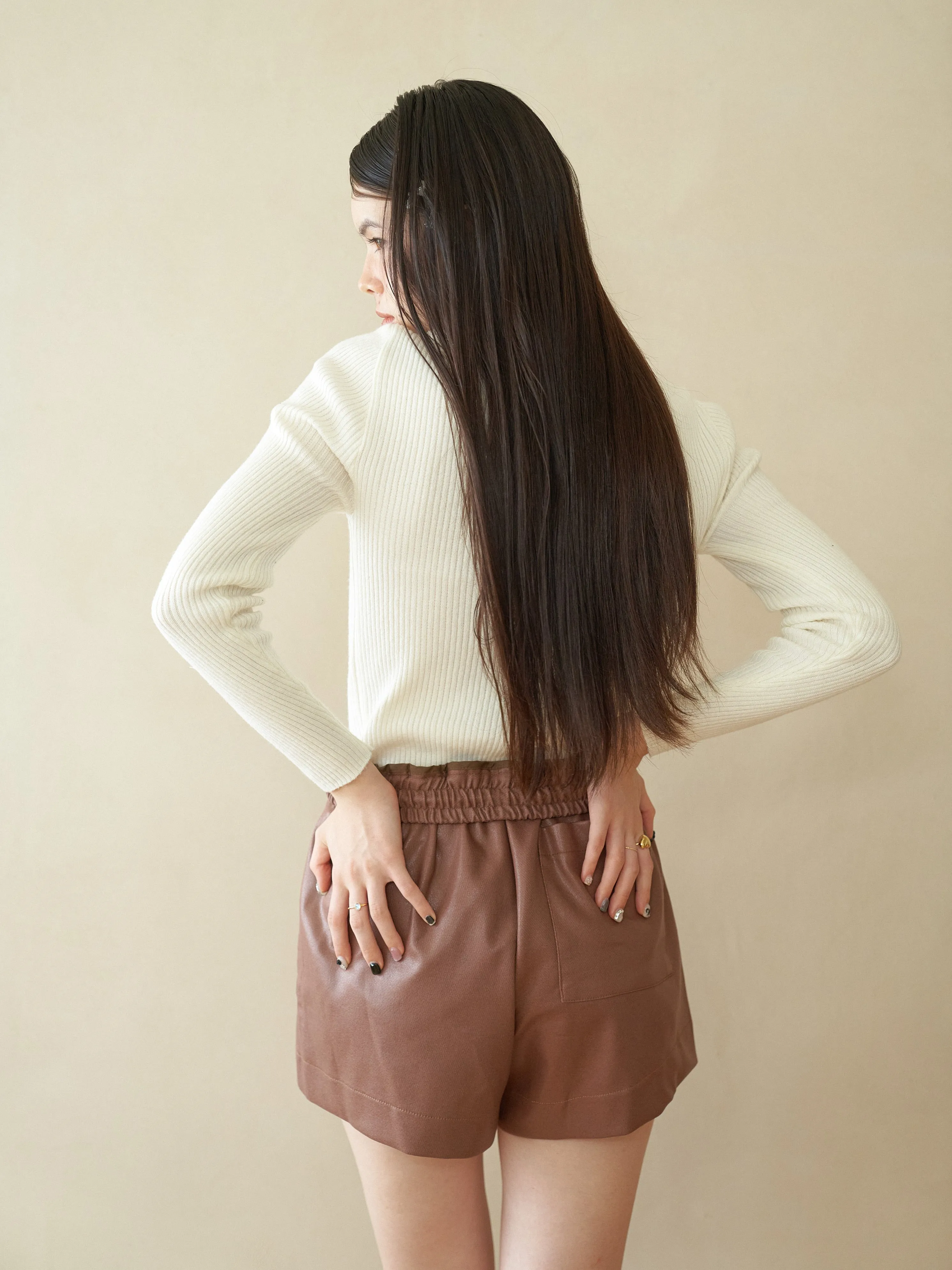 Faux Leather Short Pants