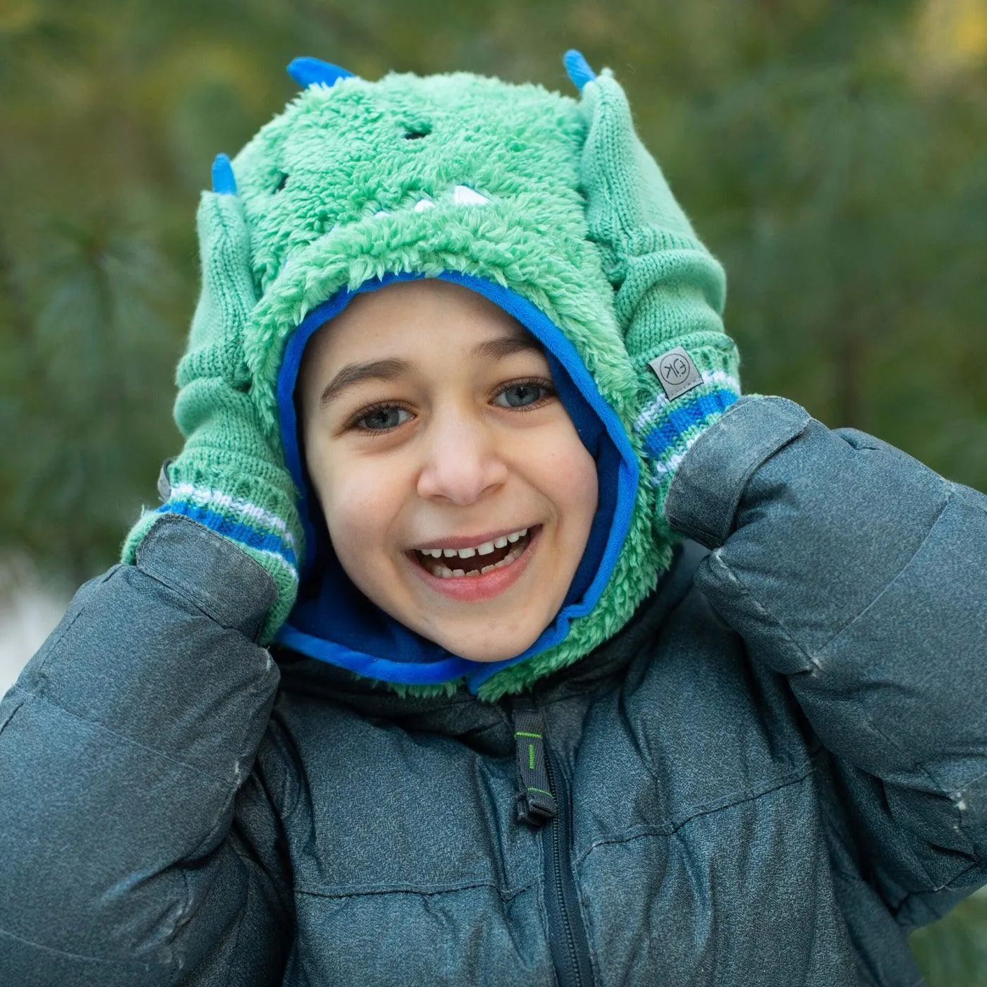 Flapjack Kids Reversible Sherpa Hat - Dino/Astronaut