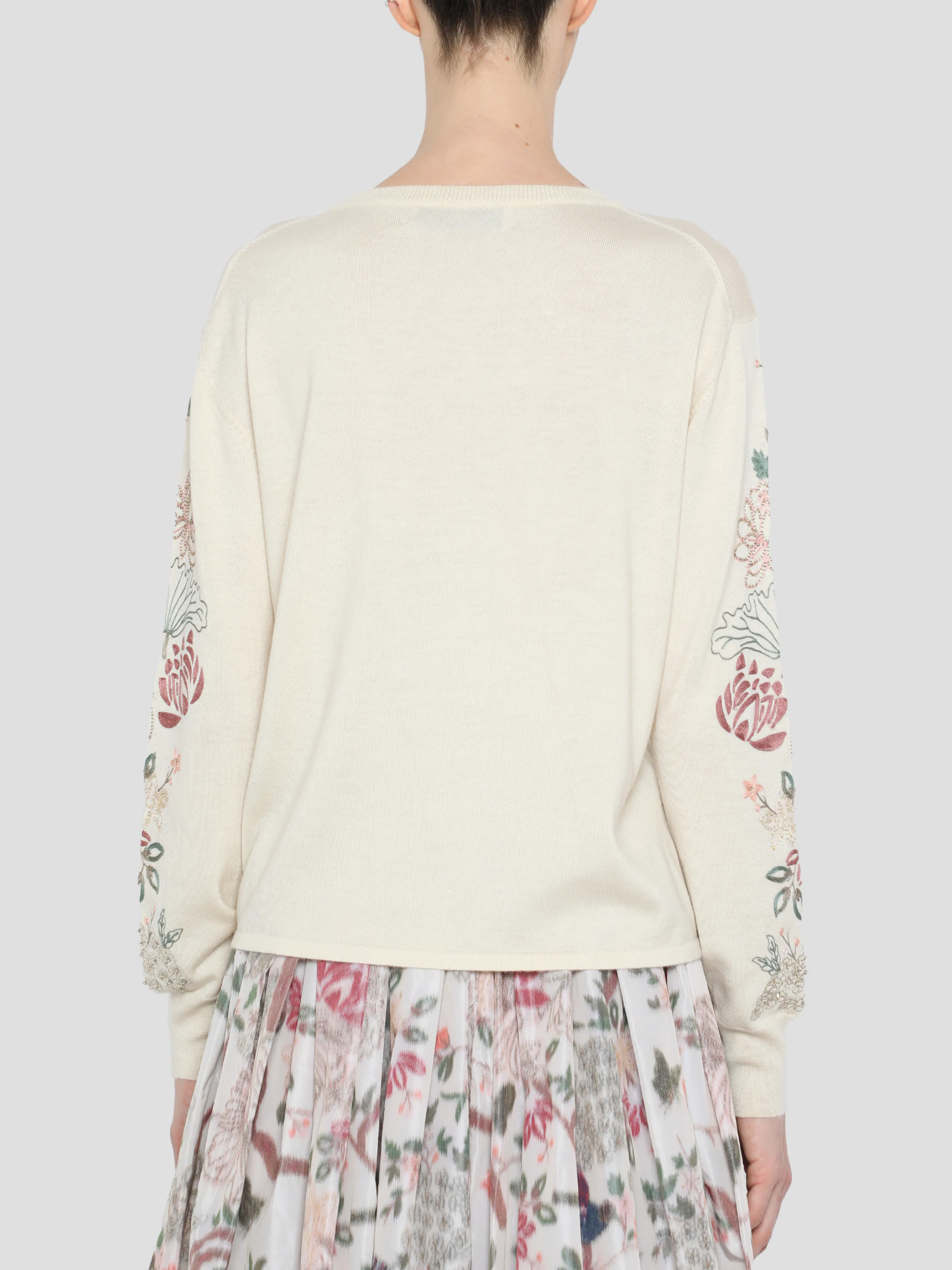 Garden Embroidered Pullover in Ecru