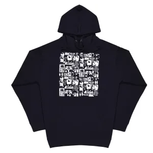 Glue Pinned Hooded Sweatshirt Navy