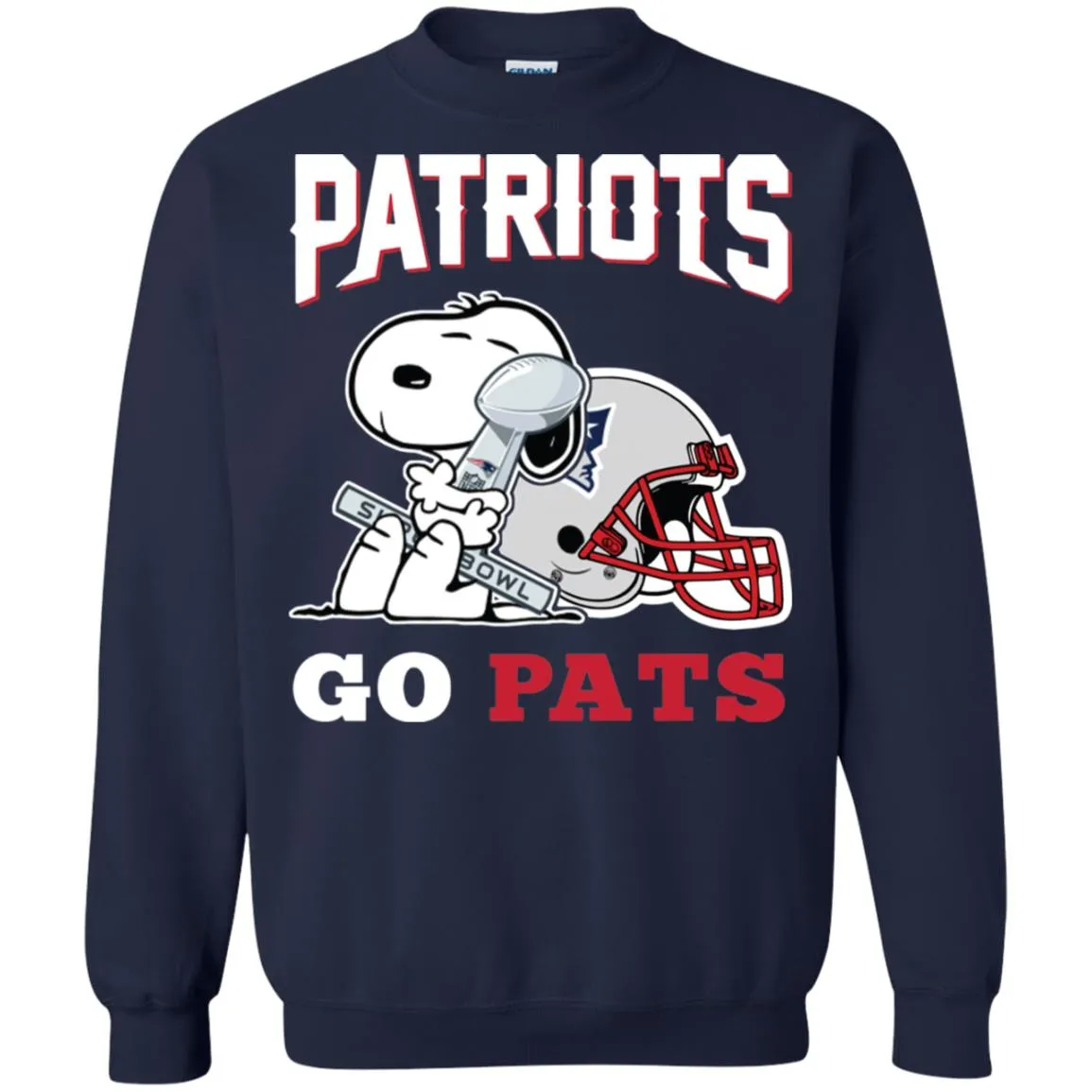 Go Pats - New England Patriots Super Bowl 2019 Snoopy Football Nfl Crewneck Pullover Sweatshirt