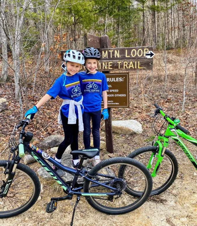 Go Ride Your Bike Youth Shirt (Heather Blue)