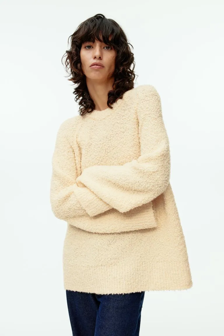 H&M bouclé sweater, beige