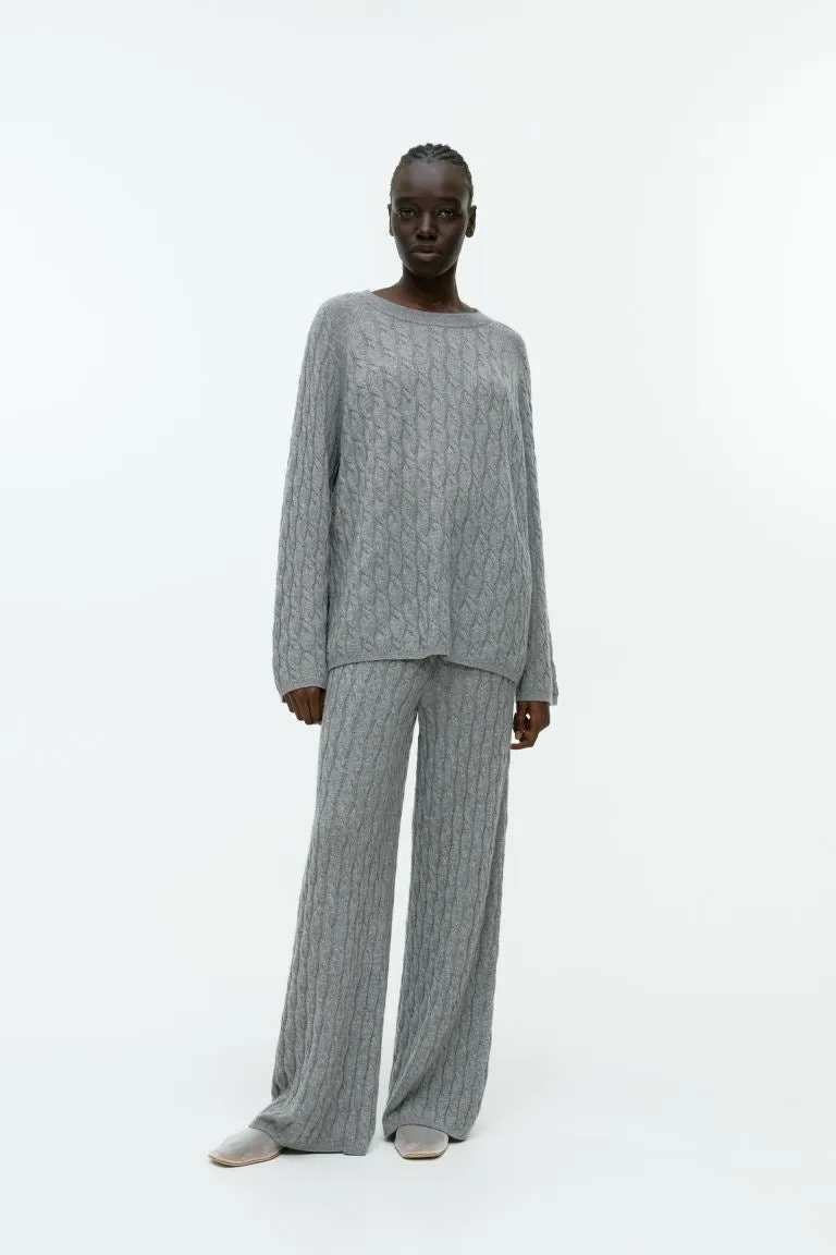 H&M Oversized Cable Knit Sweater, Gray