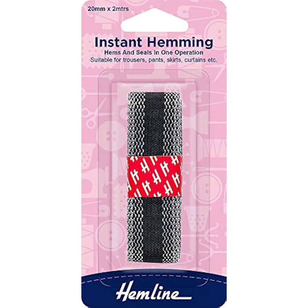 Hemline Instant Hemming Tape - 2M X 20MM Black