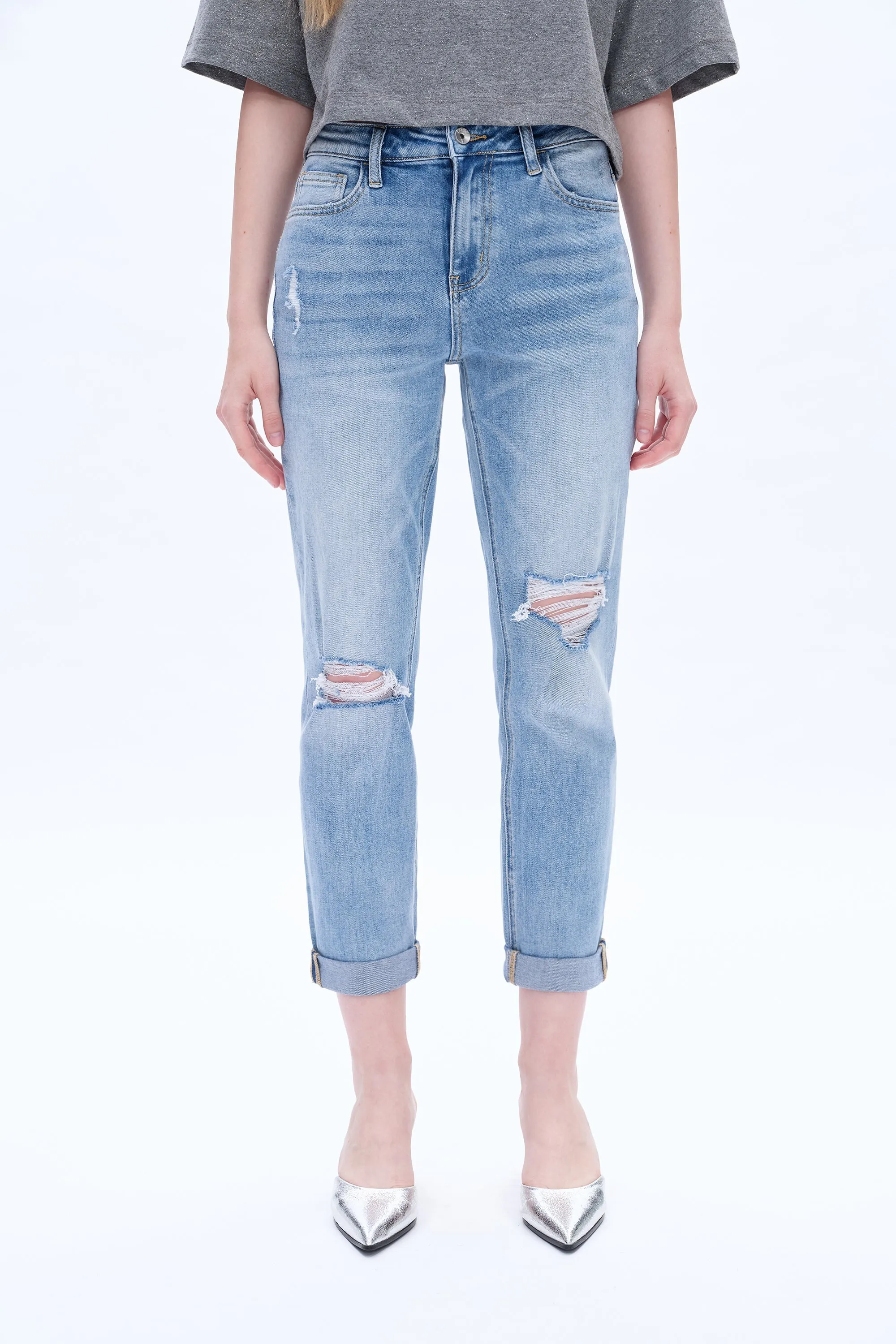 High Rise Relaxed Boyfriend Jeans