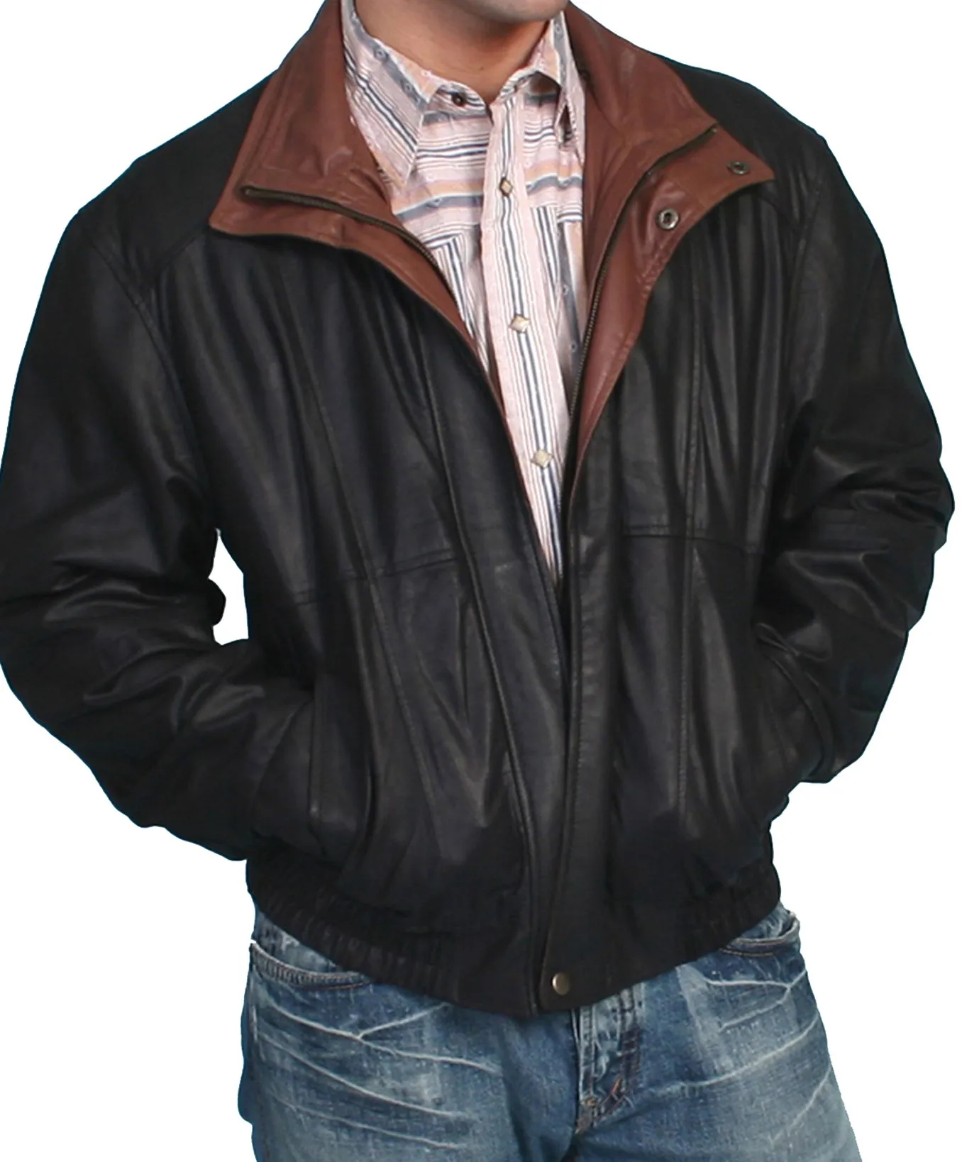 Jacket, Black Featherlite Leather - Style 48