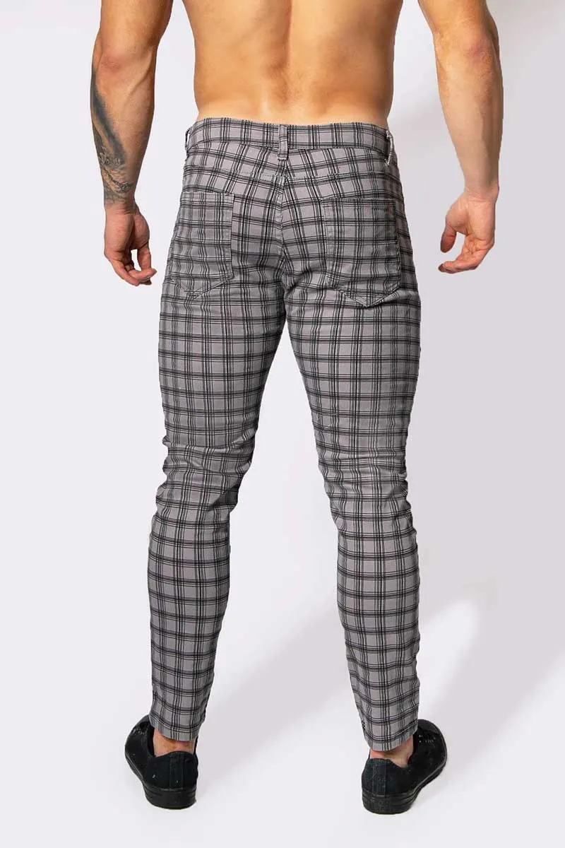 Jed North Embassy Grid Pants Grey JNBTM066 Size M