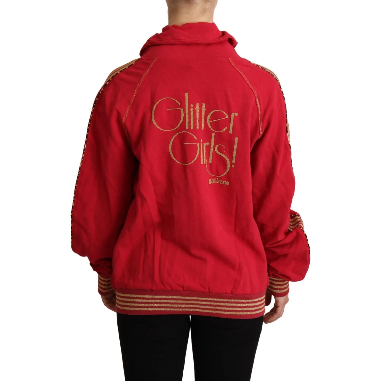 John Galliano Radiant Red Cotton Full Zip Hooded Jacket