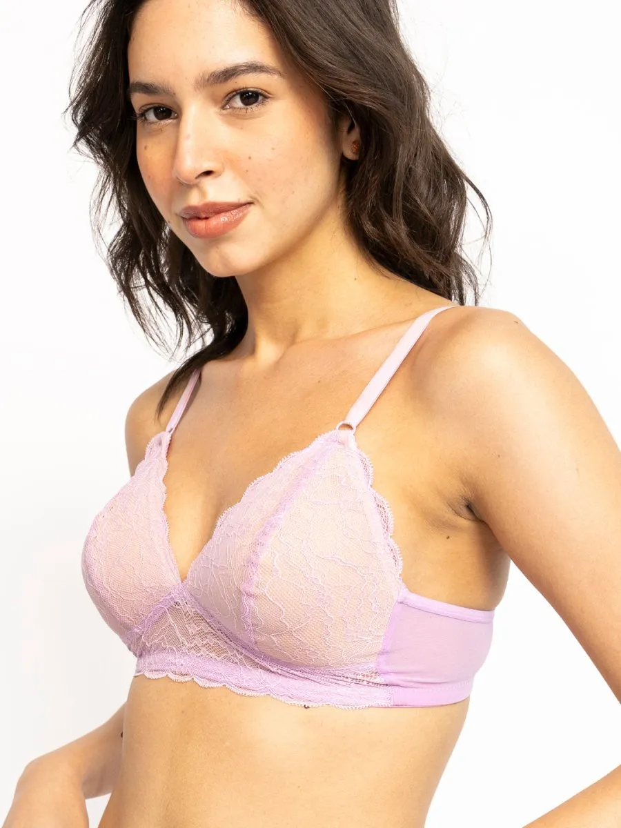 Lavender Self Design Full Coverage All Day Comfort Everyday Bralette Bar