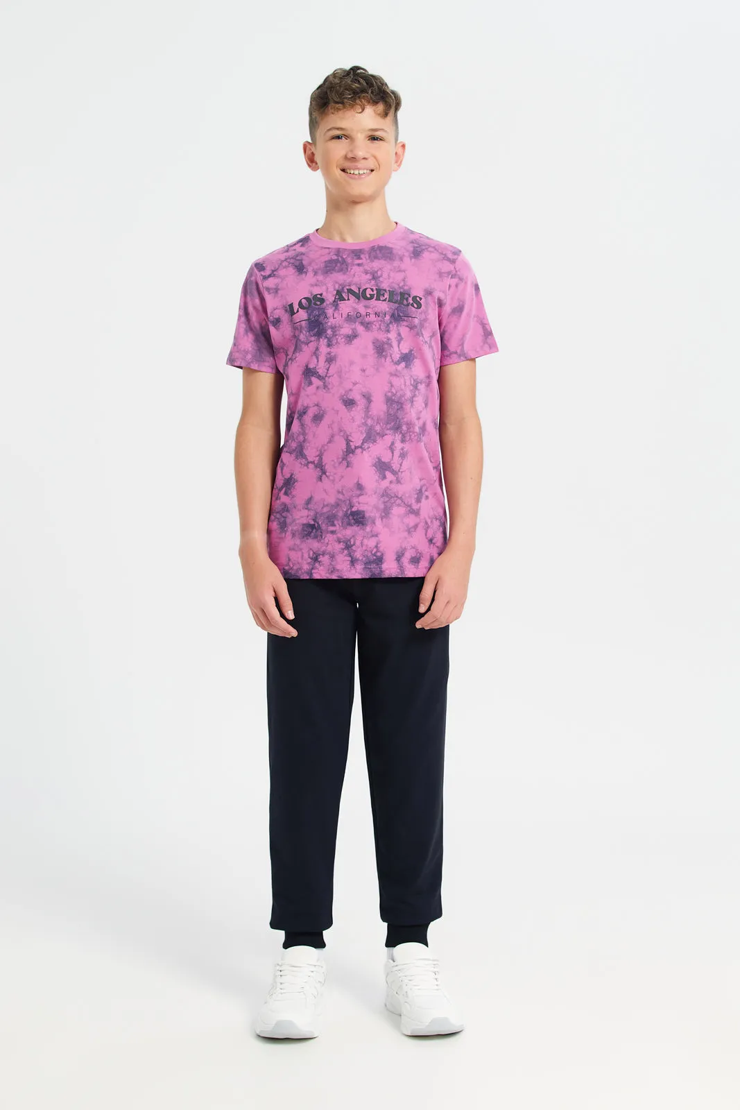 Lilac Los Angeles Tye Dye Tee With Hd Print