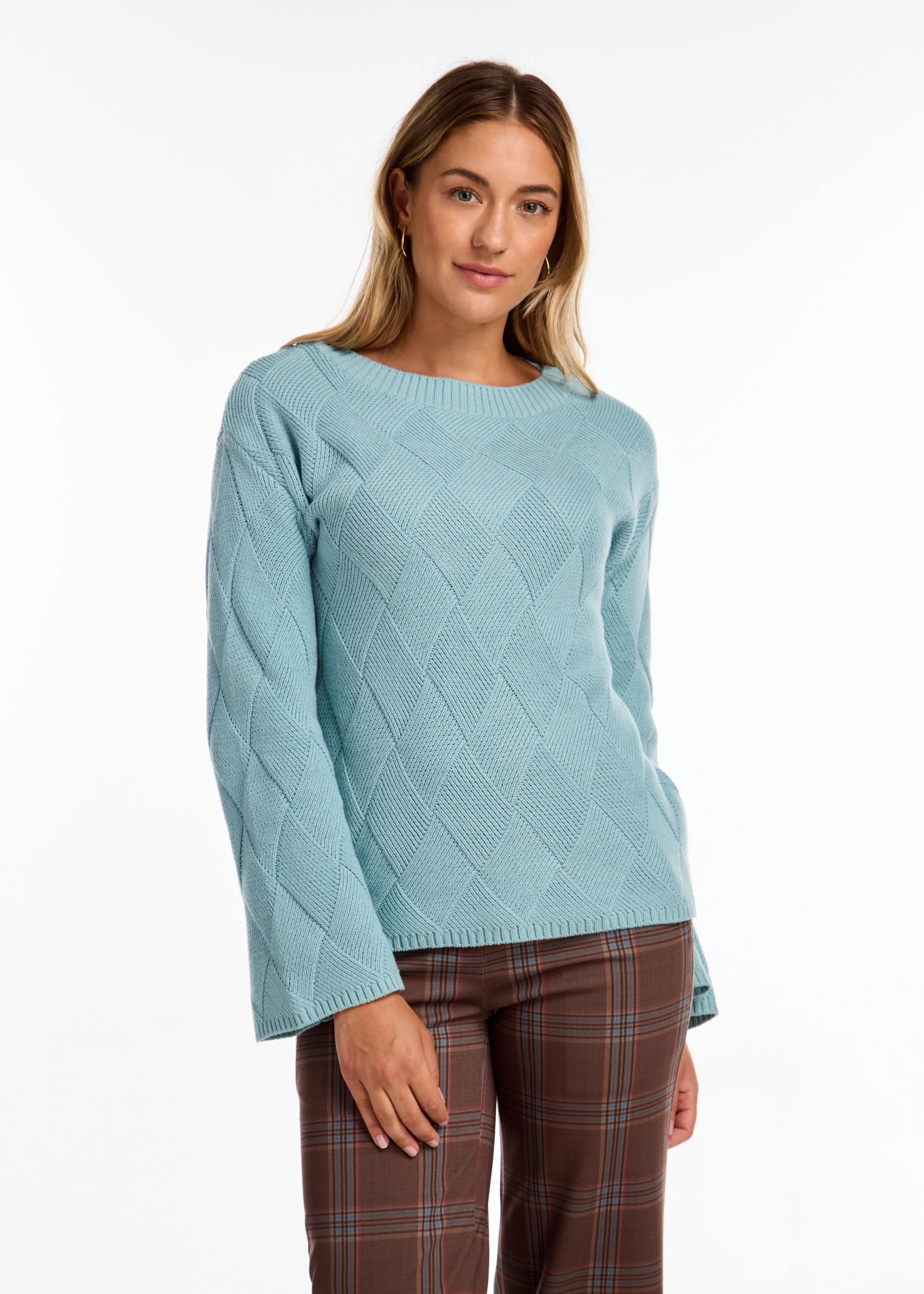 Long Sleeve Boat Neck Sweater