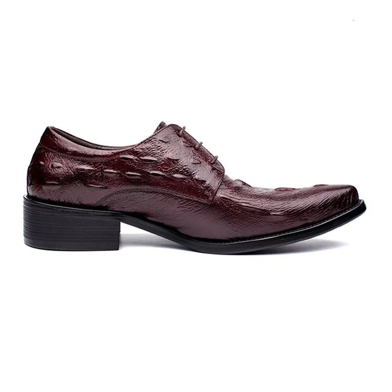 LuxeCroco Executive Lace Up Oxford Dress Shoes