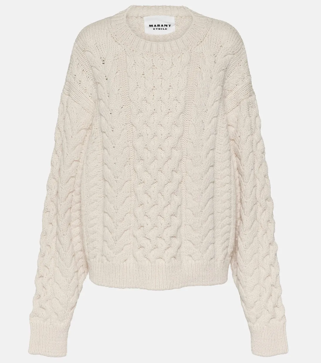 Marant Etoile jake cable knit sweater, white