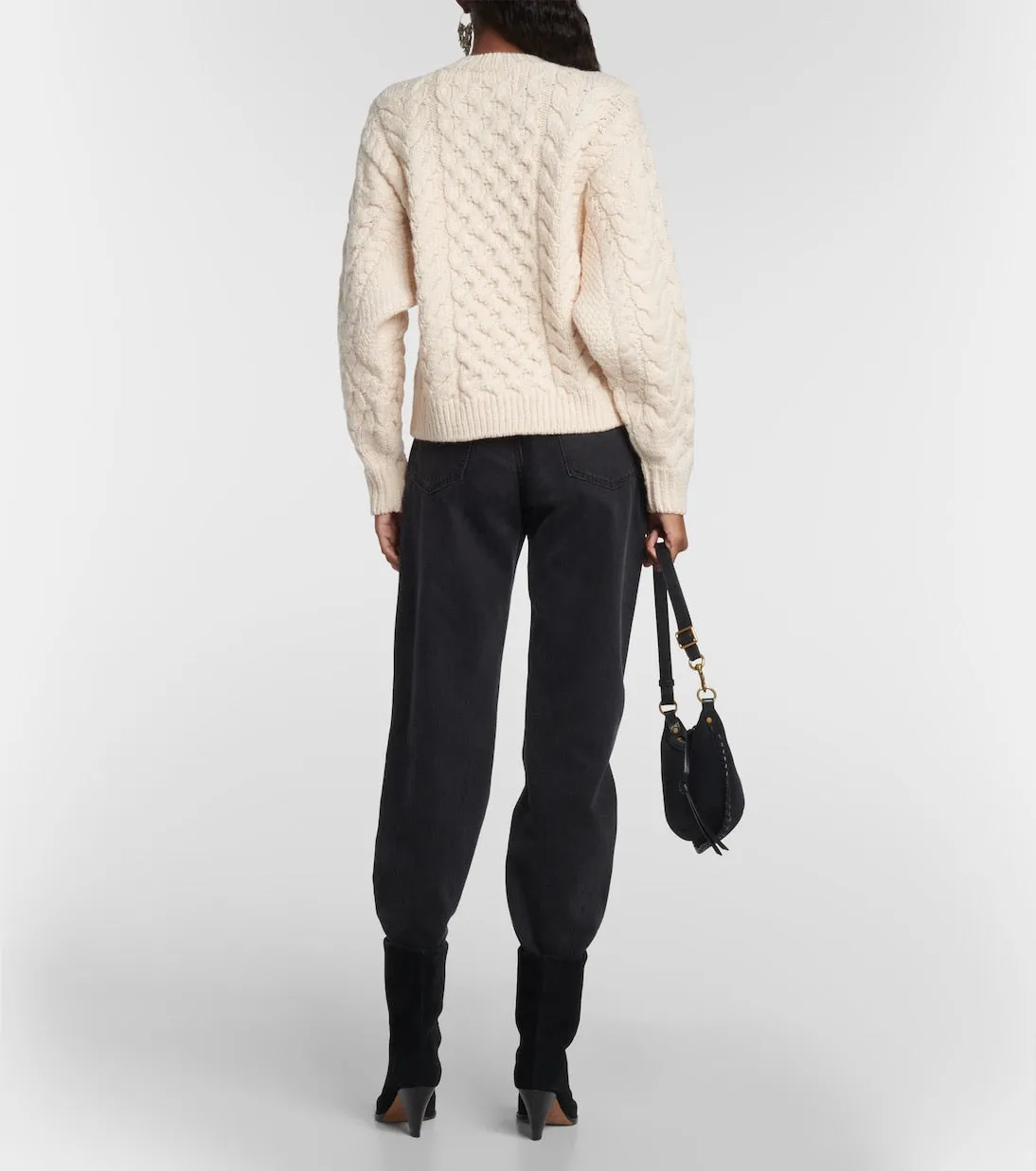 Marant Etoile jake cable knit sweater, white