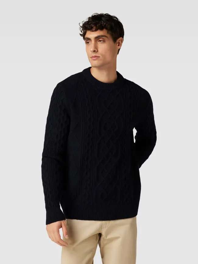 McNeal structured knitted sweater, navy blue