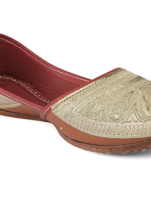 Men's Indian Ethnic Handrafted Silver Premium Leather Footwear - Desi Colour