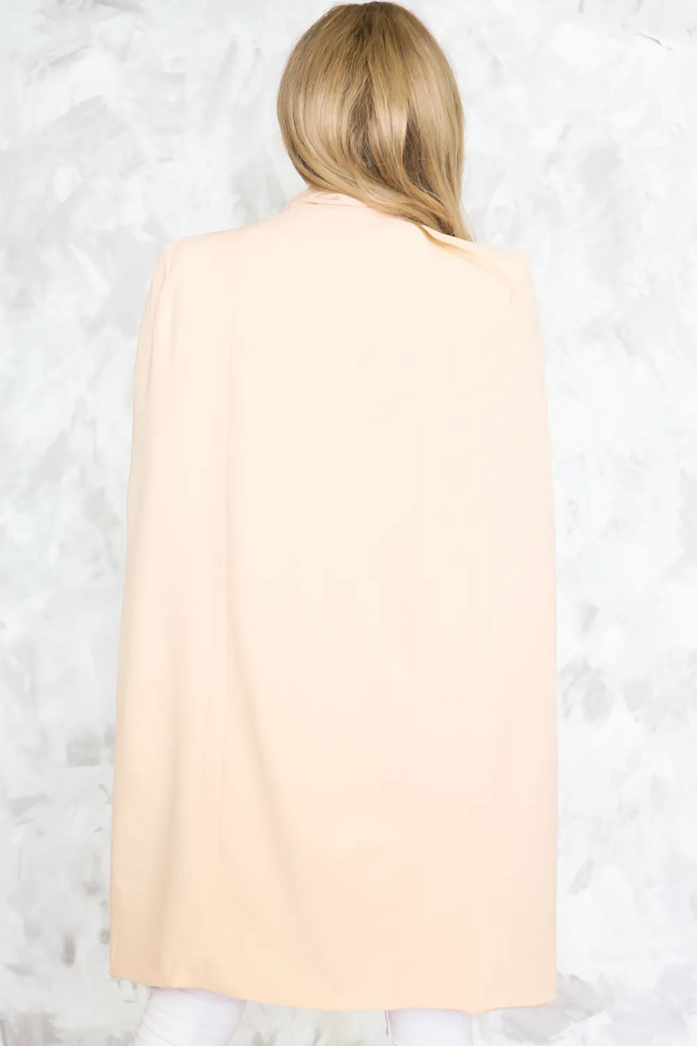 Modern Cape Blazer - Blush