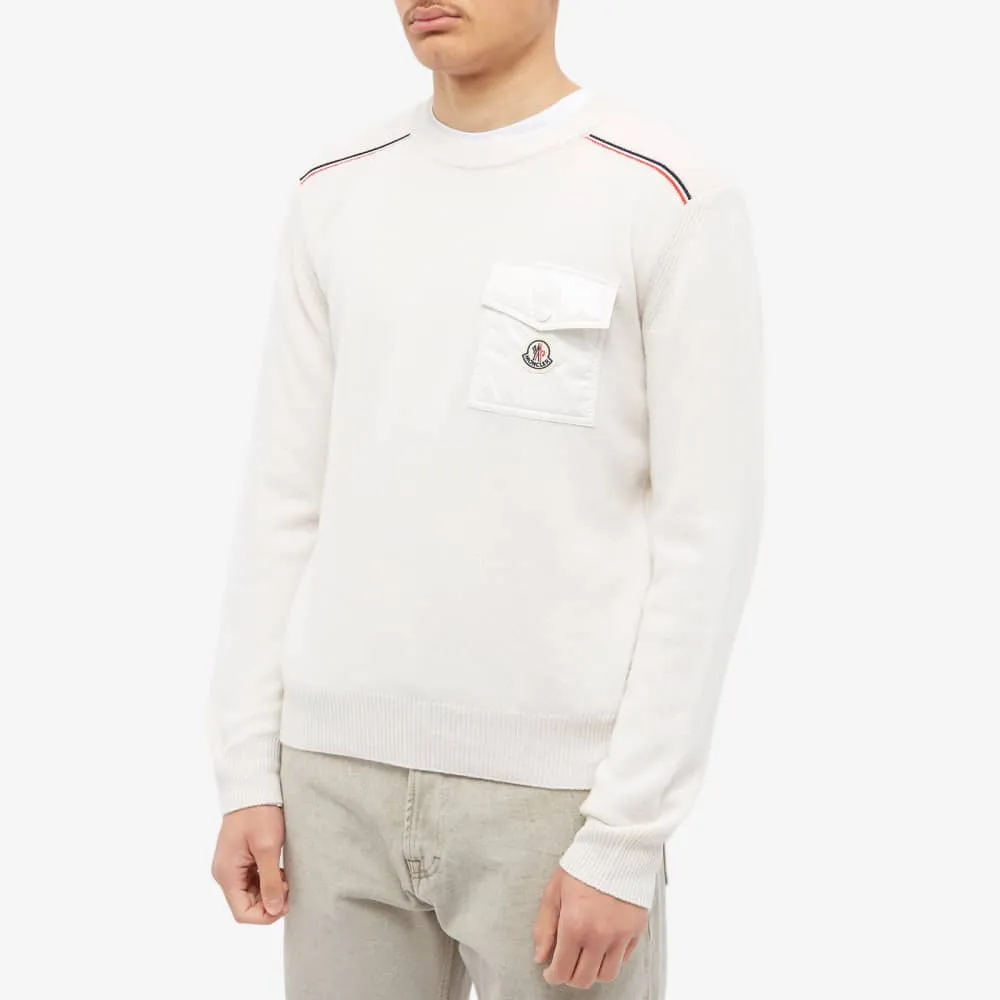 Moncler Maya Crew Neck Pocket Jersey, White