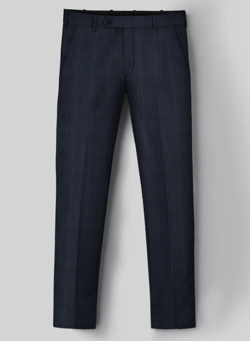 Napolean Canzo Glen Dark Blue Wool Pants