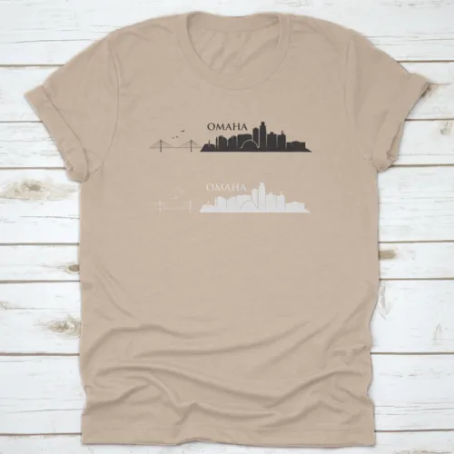 Omaha Skyline - Nebraska - Vector Illustration Trendy Style T-Shirt