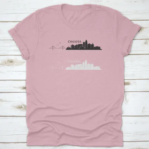 Omaha Skyline - Nebraska - Vector Illustration Trendy Style T-Shirt