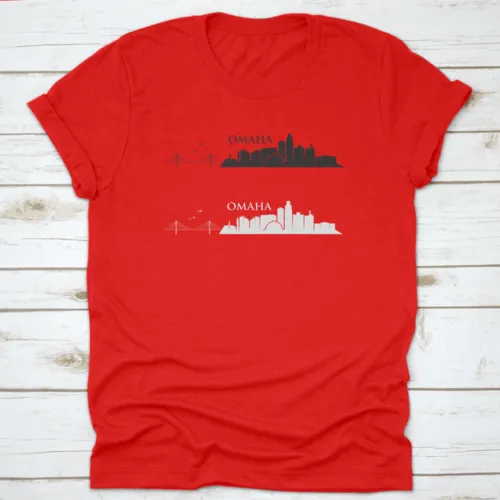 Omaha Skyline - Nebraska - Vector Illustration Trendy Style T-Shirt