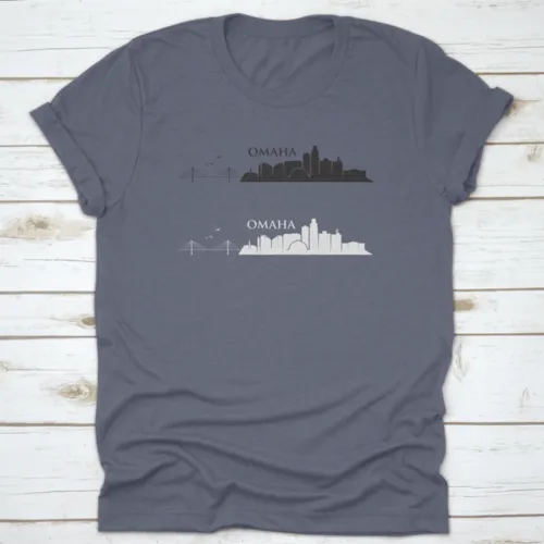 Omaha Skyline - Nebraska - Vector Illustration Trendy Style T-Shirt