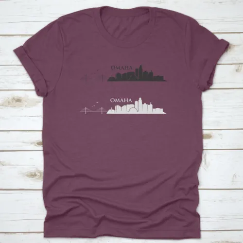 Omaha Skyline - Nebraska - Vector Illustration Trendy Style T-Shirt