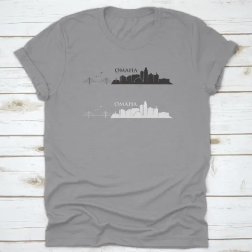 Omaha Skyline - Nebraska - Vector Illustration Trendy Style T-Shirt